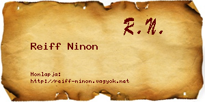 Reiff Ninon névjegykártya